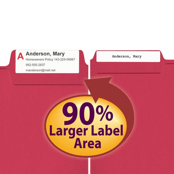 Smead SuperTab® File Folder, Oversized 1/3-Cut Tab, Letter Size, Red, 100 per Box (11983)