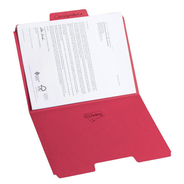 Smead SuperTab® File Folder, Oversized 1/3-Cut Tab, Letter Size, Red, 100 per Box (11983)