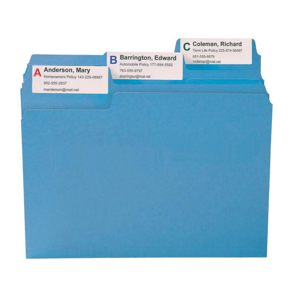 Smead SuperTab® File Folder, Oversized 1/3-Cut Tab, Letter Size, Blue, 100 per Box (11986)