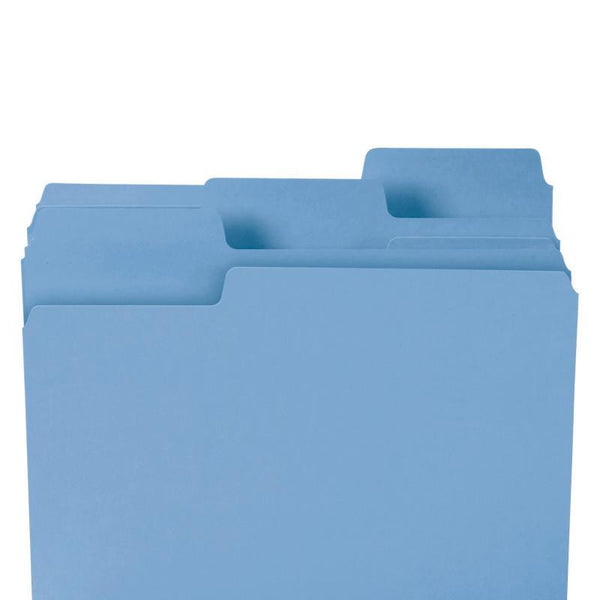 Smead SuperTab® File Folder, Oversized 1/3-Cut Tab, Letter Size, Blue, 100 per Box (11986)