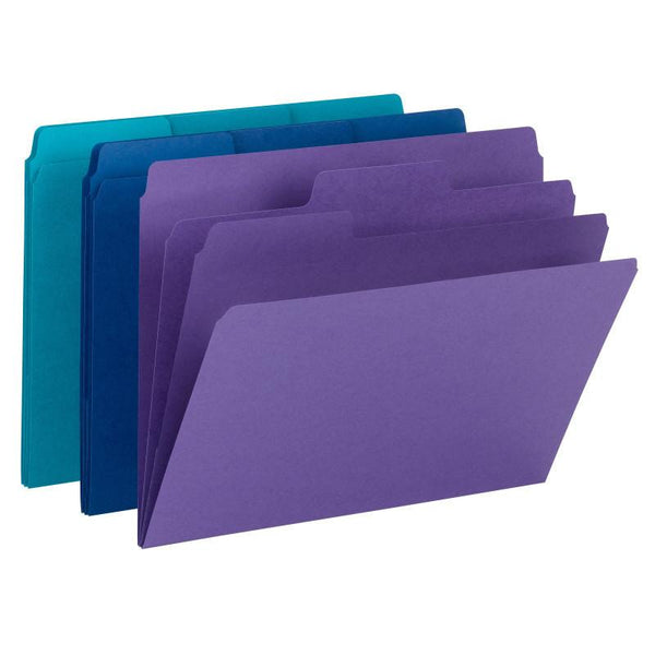 Smead SuperTab® Organizer File Folder, Oversized 1/3-Cut Tab, Letter Size, Assorted Colors, 3 per Pack (11989)