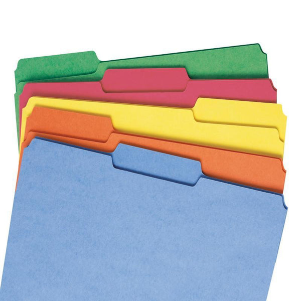 Smead File Folder, Reinforced 1/3-Cut Tab, Letter Size, Assorted Colors, 100 per Box (11993)