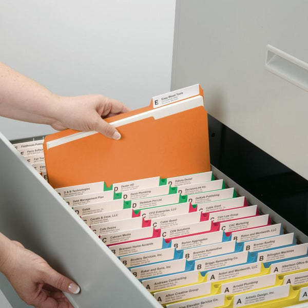 Smead File Folder, Reinforced 1/3-Cut Tab, Letter Size, Assorted Colors, 100 per Box (11993)