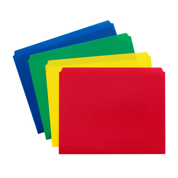 Smead Poly File Folder, Straight-Cut Tab, Letter Size, Assorted Colors, 12 per Pack (12009)