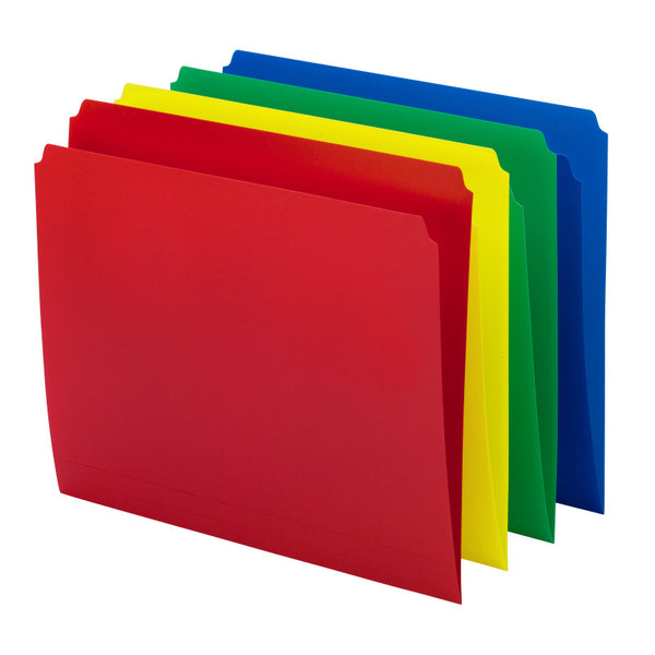 Smead Poly File Folder, Straight-Cut Tab, Letter Size, Assorted Colors, 12 per Pack (12009)
