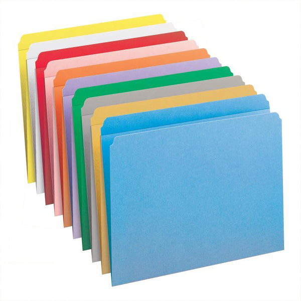 Smead File Folder, Reinforced Straight-Cut Tab, Letter Size, Blue, 100 per Box (12010)