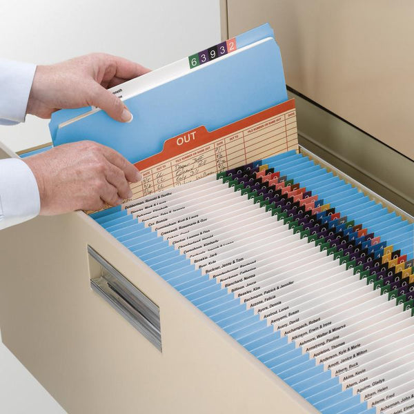 Smead File Folder, Reinforced Straight-Cut Tab, Letter Size, Blue, 100 per Box (12010)