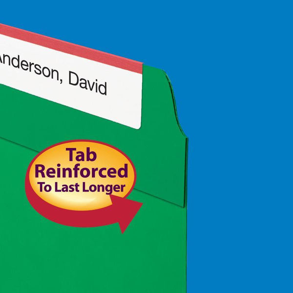 Smead Fastener File Folder, 2 Fasteners, Reinforced 1/3-Cut Tab, Letter Size, Green, 50 per Box (12140)