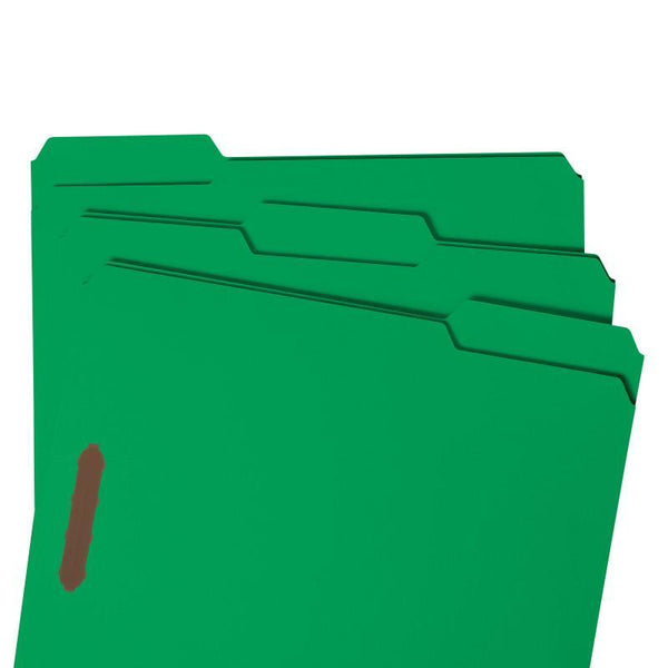 Smead Fastener File Folder, 2 Fasteners, Reinforced 1/3-Cut Tab, Letter Size, Green, 50 per Box (12140)