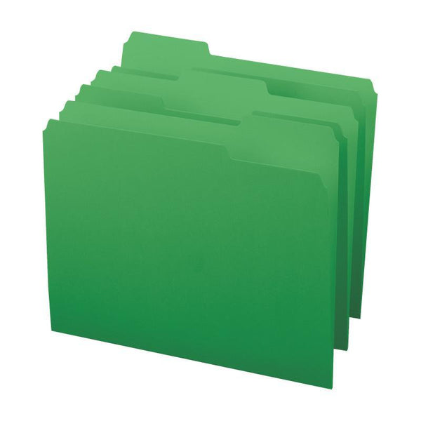 Smead File Folder, 1/3-Cut Tab, Letter Size, Green, 100 per Box (12143)