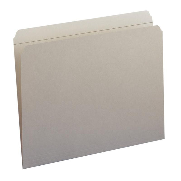 Smead File Folder, Reinforced Straight-Cut Tab, Letter Size, Gray, 100 per Box (12310)