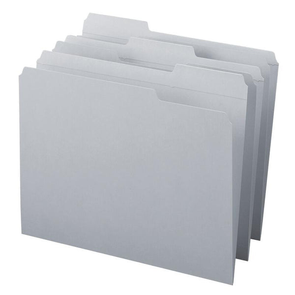 Smead File Folder, Reinforced 1/3-Cut Tab, Letter Size, Gray, 100 per Box (12334)