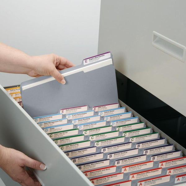 Smead File Folder, Reinforced 1/3-Cut Tab, Letter Size, Gray, 100 per Box (12334)