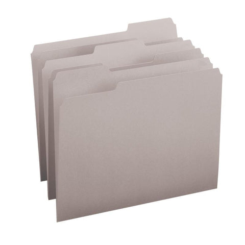 Smead File Folder, 1/3-Cut Tab, Letter Size, Gray, 100 per Box (12343)