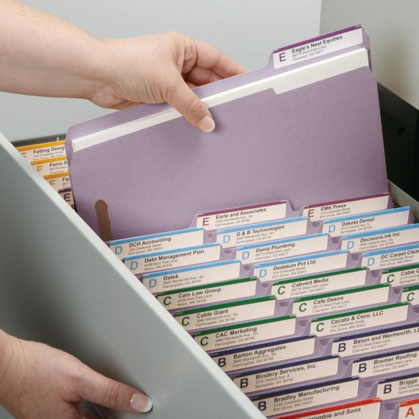 Smead Fastener File Folder, 2 Fasteners, Reinforced 1/3-Cut Tab, Letter Size, Lavender, 50 per Box (12440)