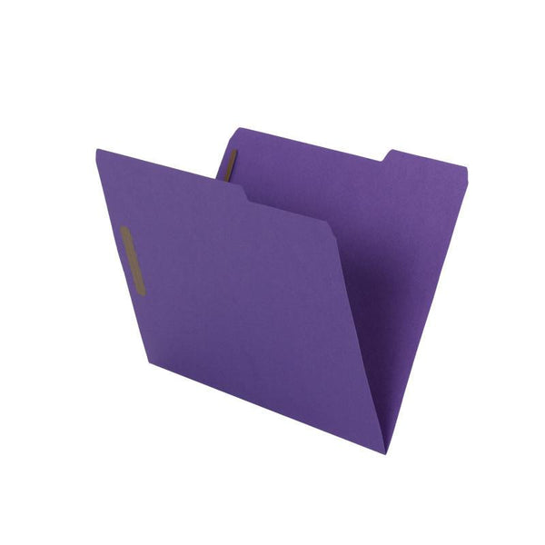 Smead WaterShed®/CutLess® Fastener File Folder, 2 Fasteners, Reinforced 1/3-Cut Tab, Letter Size, Purple, 50 per box (12442)