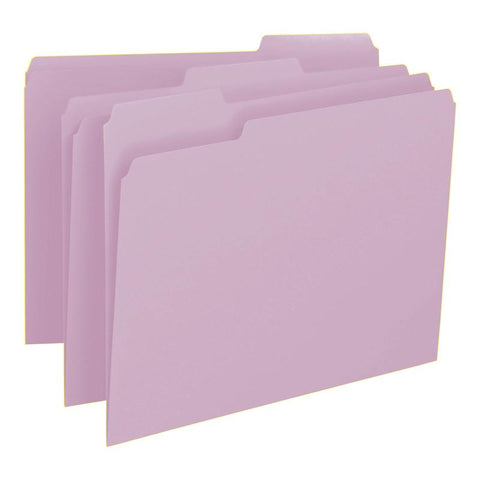 Smead File Folder, 1/3-Cut Tab, Letter Size, Lavender, 100 per Box (12443)
