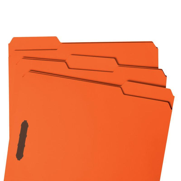 Smead Fastener File Folder, 2 Fasteners, Reinforced 1/3-Cut Tab, Letter Size, Orange, 50 per Box (12540)