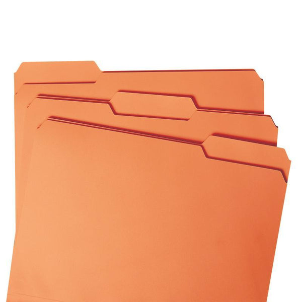Smead File Folder, 1/3-Cut Tab, Letter Size, Orange, 100 per Box (12543)