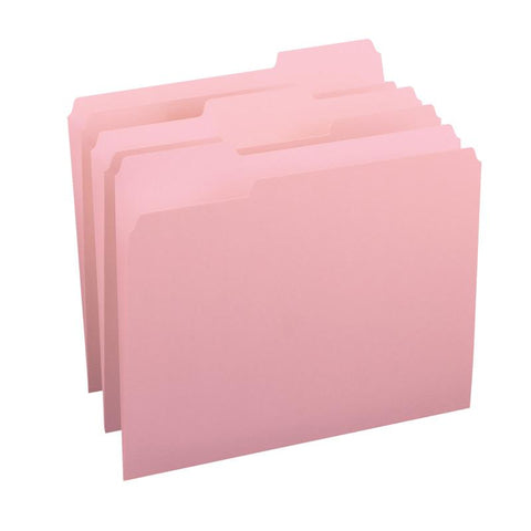 Smead File Folder, 1/3-Cut Tab, Letter Size, Pink, 100 per Box (12643)