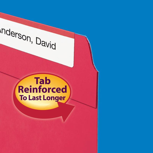 Smead Fastener File Folder, 2 Fasteners, Reinforced 1/3-Cut Tab, Letter Size, Red, 50 per Box (12740)
