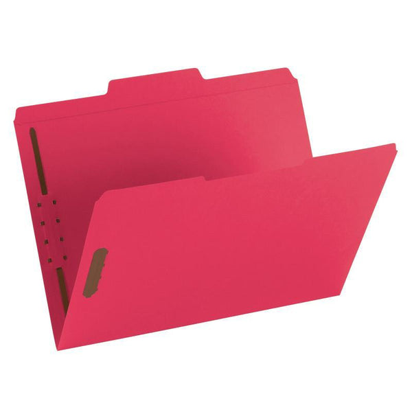 Smead Fastener File Folder, 2 Fasteners, Reinforced 1/3-Cut Tab, Letter Size, Red, 50 per Box (12740)