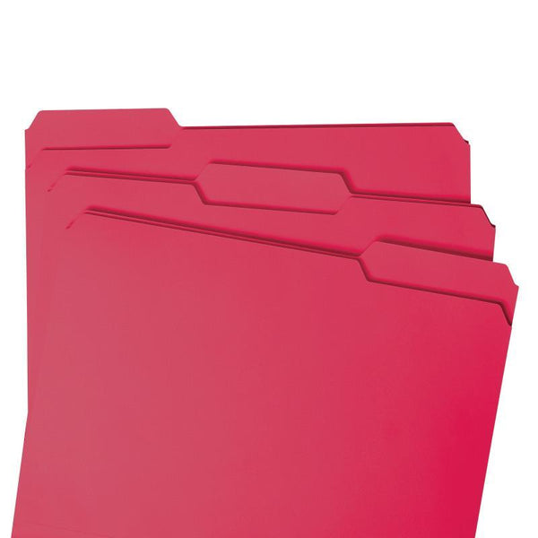 Smead File Folder, 1/3-Cut Tab, Letter Size, Red, 100 per Box (12743)