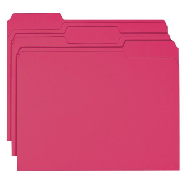 Smead File Folder, 1/3-Cut Tab, Letter Size, Red, 100 per Box (12743)