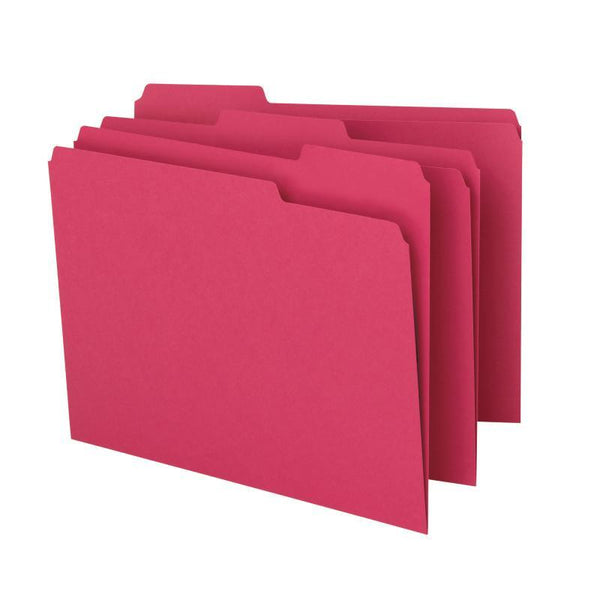 Smead File Folder, 1/3-Cut Tab, Letter Size, Red, 100 per Box (12743)