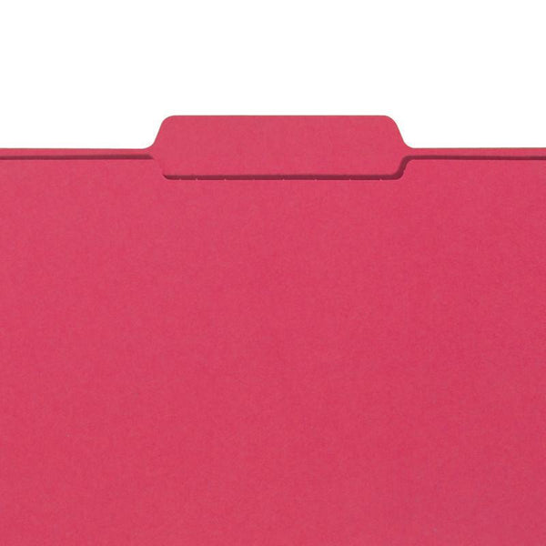 Smead File Folder, 1/3-Cut Tab, Letter Size, Red, 100 per Box (12743)