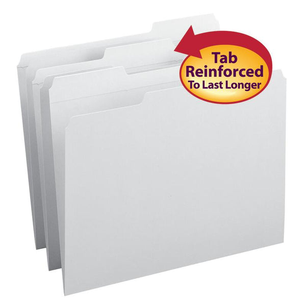 Smead File Folder, Reinforced 1/3-Cut Tab, Letter Size, White, 100 per Box (12834)