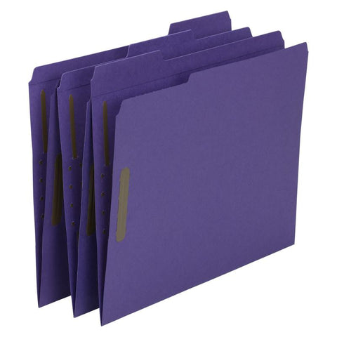 Smead Fastener File Folder, 2 Fasteners, Reinforced 1/3-Cut Tab, Letter Size, Purple, 50 per Box (13040)