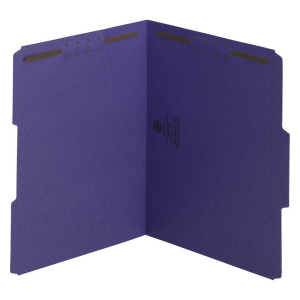 Smead Fastener File Folder, 2 Fasteners, Reinforced 1/3-Cut Tab, Letter Size, Purple, 50 per Box (13040)