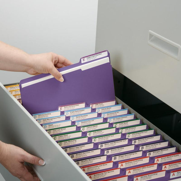 Smead File Folder, 1/3-Cut Tab, Letter Size, Purple, 100 per Box (13043)
