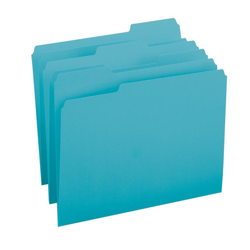 Smead File Folder, 1/3-Cut Tab, Letter Size, Teal, 100 per Box (13143)
