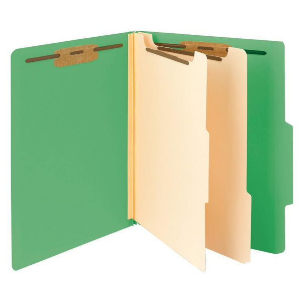 Smead Classification File Folder, 2 Divider, 2" Expansion, Letter Size, Green, 10 per Box (14002)