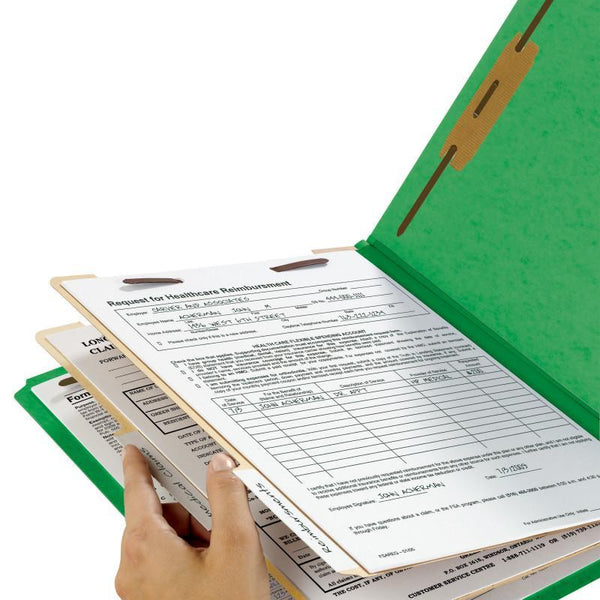 Smead Classification File Folder, 2 Divider, 2" Expansion, Letter Size, Green, 10 per Box (14002)