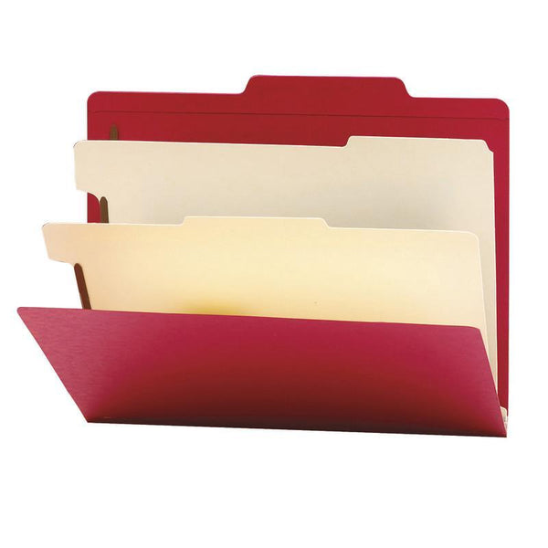 Smead Classification File Folder, 2 Divider, 2" Expansion, Letter Size, Red, 10 per Box (14003)