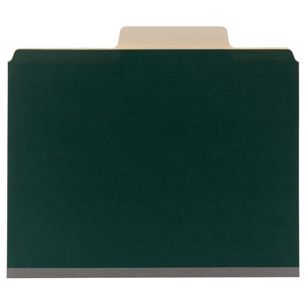 Smead SuperTab® Classification Folder, Oversized Tab, 2 Dividers, 2" Expansion, Letter Size, Dark Green, 10 per Box (14012)