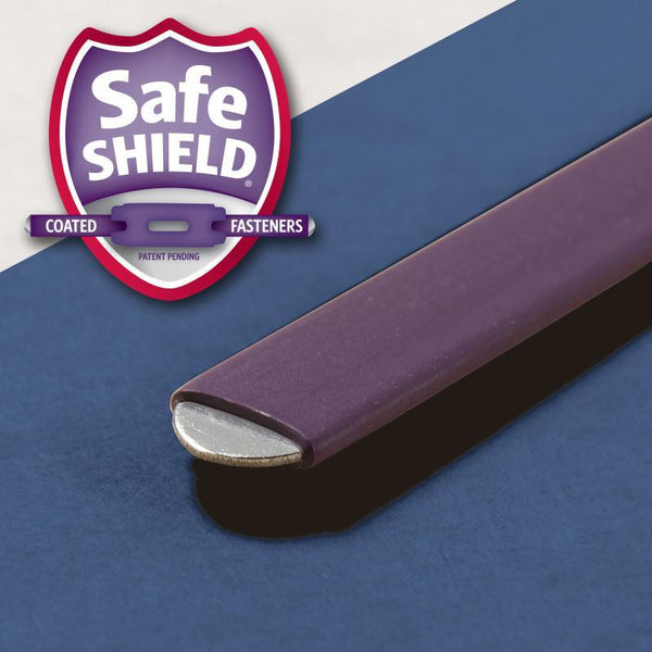 Smead Pressboard Classification File Folder with SafeSHIELD® Fasteners, 2 Dividers, 2" Expansion, Letter Size, Dark Blue, 10 per Box (14032)