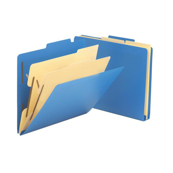 Smead Poly Classification Folder, 2 Dividers, Letter Size, Blue, 10 per Box (14045)