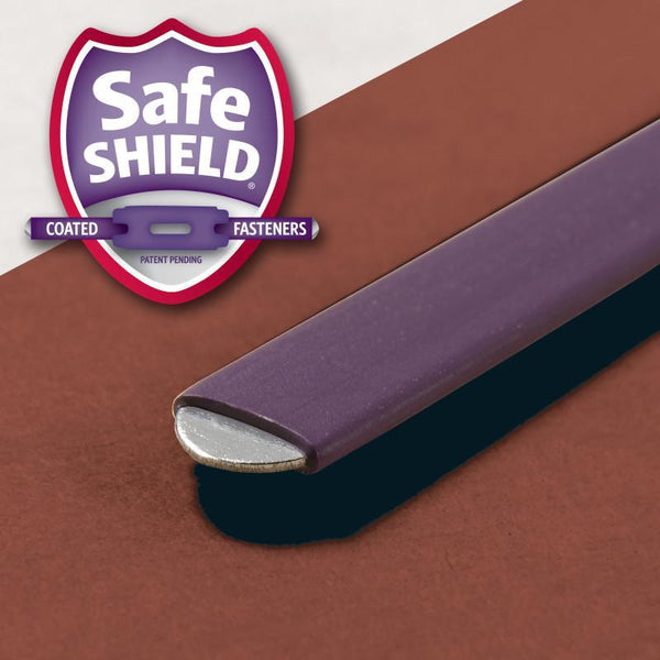 Smead Pressboard Classification File Folder with SafeSHIELD® Fasteners, 2 Dividers, 2" Expansion, Letter Size, Red, 10 per Box (14075)