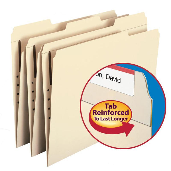 Smead Fastener File Folder, 1 Fastener, Reinforced 1/3-Cut Tab, Letter Size, Manila, 50 per Box  (14534)