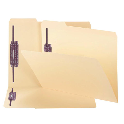Smead Fastener File Folder with SafeSHIELD® Fasteners, 2 Fasteners, Reinforced 1/3-Cut Tab, Letter Size, Manila, 50 per Box  (14555)