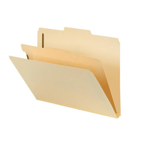 Smead Fastener Heavy-Duty File Folder with Divider, 2 Fasteners, Reinforced 1/3-Cut Tab, Letter Size, Manila, 10 per Box (14560)