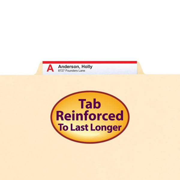 Smead Fastener Heavy-Duty File Folder with Divider, 2 Fasteners, Reinforced 1/3-Cut Tab, Letter Size, Manila, 10 per Box (14560)