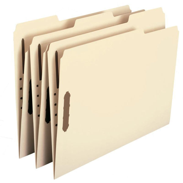 Smead Heavy-Duty Fastener File Folder, 2 Fasteners, 1/3-Cut Tab, Letter Size, Manila, 50 per Box (14600)