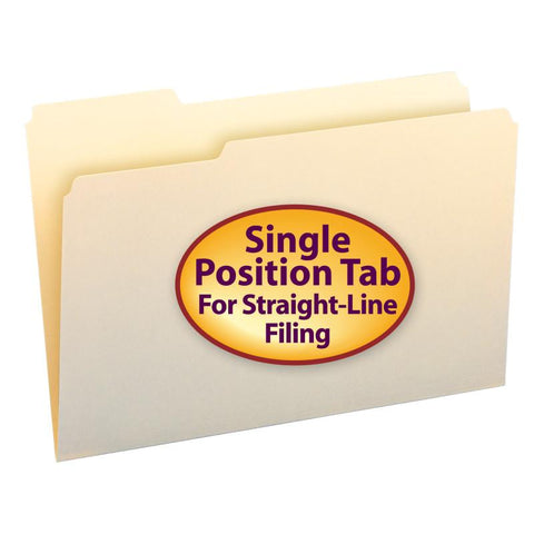 Smead File Folder, 1/3- Cut Tab Left Position, Legal Size, Manila, 100 per Box (15331)