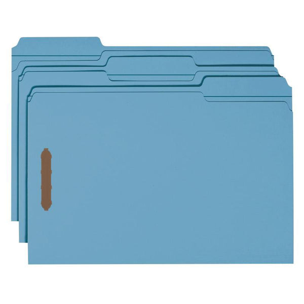 Smead Fastener File Folder, 2 Fasteners, Reinforced 1/3-Cut Tab, Legal Size, Blue, 50 per Box (17040)