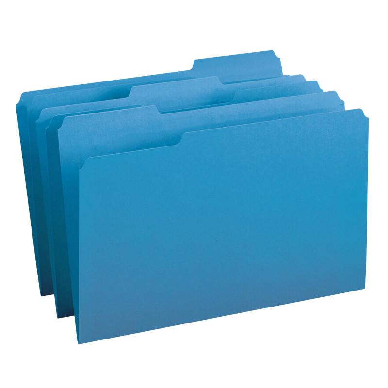Smead File Folder, 1/3-Cut Tab, Legal Size, Blue, 100 per Box (17043)
